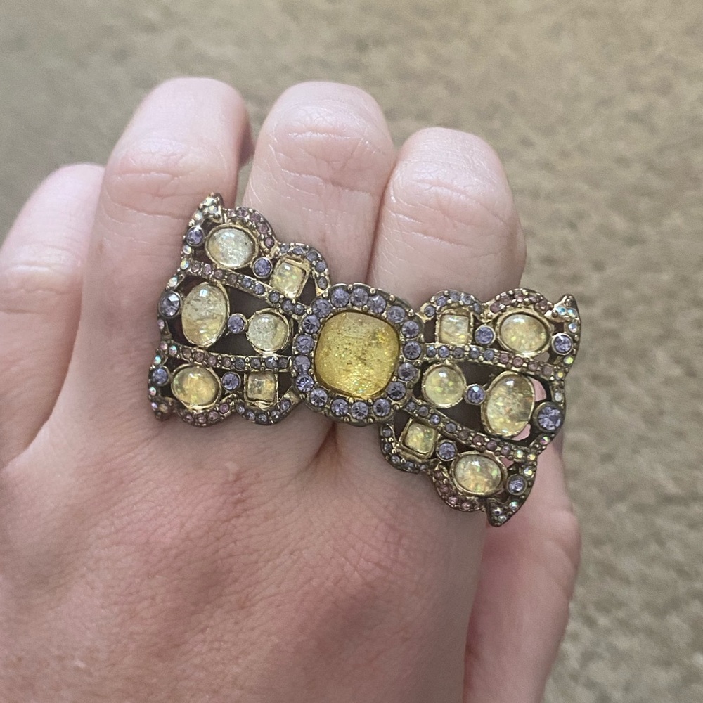 Vintage Betsey Johnson Double Finger Bow Ring
